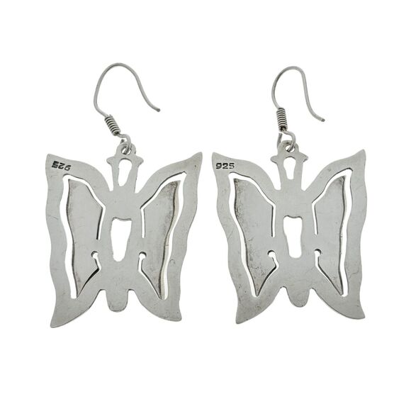 3D Cut Out Butterfly Earrings | Vintage Sterling Silver 925 - Picture 6 of 8
